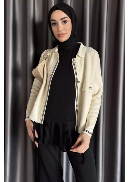 Bisiklet Yaka Sıfır Kol Piliseli Içlik Tunik P-00015351