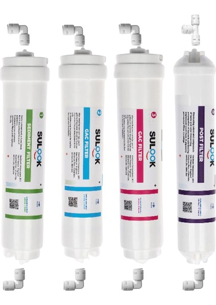 Kapalı Kasa Su Arıtma Cihazlarına Uyumlu 6'lı Filtre Seti, 10 Aşamalı Sulook Membranlı modelleri