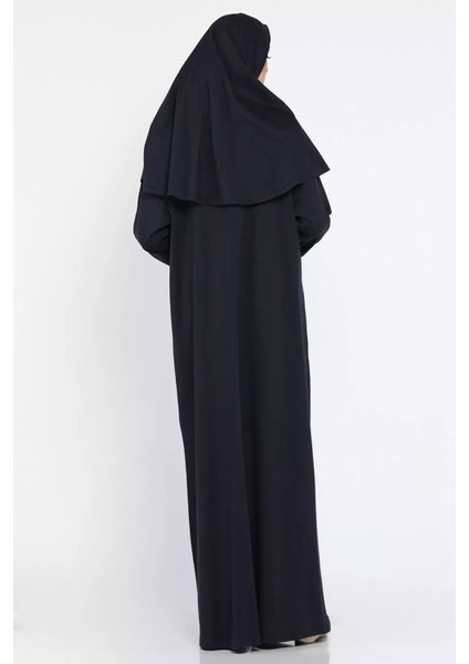 Kadın Pratik Başörtülü ve Çantalı Taş Işlemeli Penye Kumaş Namaz Elbisesi P-00015145