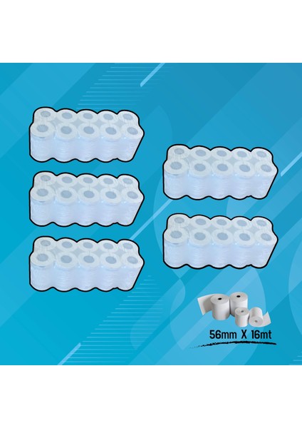 Yazar Kasa Pos Rulosu 56MM x 16MT 50 Adet