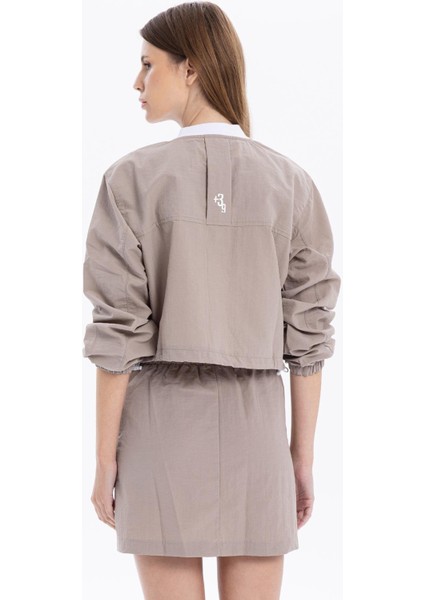 Slim Fit Beli Lastikli Basic Kadın Mini Etek