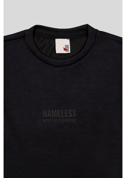 Bisiklet Yaka Ön Flexi Baskılı Kadın Crop