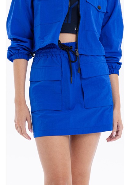 Slim Fit Beli Lastikli Basic Kadın Mini Etek