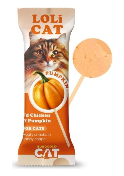 Cat Lolicat Kediler Için Tavuklu Balkabaklı Lolipop
