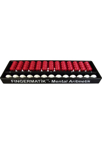 Fingermatik 13 Basamaklı Soroban Öğrenci Mental Aritmetik Abaküsü - Kırmızı - Beyaz