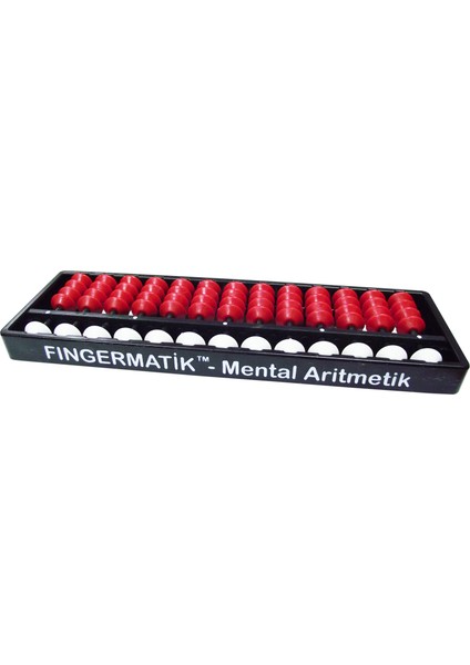 Fingermatik 13 Basamaklı Soroban Öğrenci Mental Aritmetik Abaküsü - Kırmızı - Beyaz