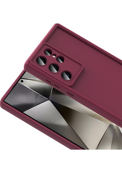 Samsung Galaxy S24 Ultra ile Uyumlu Kılıf Parlak Tek Renkli Yüzey Dayanıklı Malzeme & Tam Koruma Redolent Kılıf Ergonomik Kavrama Kolay Erişim Kapak Mürdüm