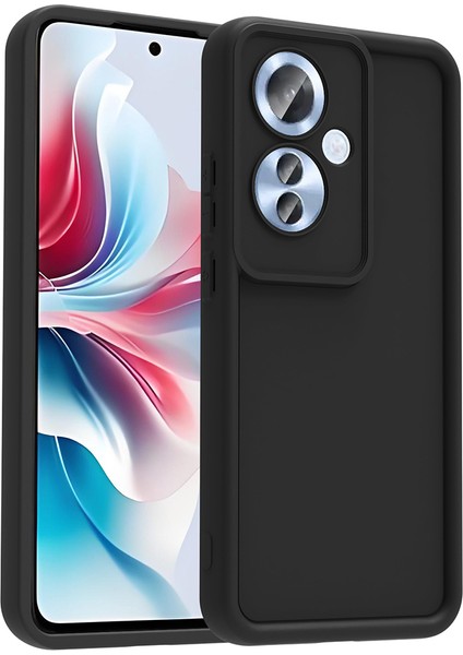 Oppo Reno 11F ile Uyumlu Kılıf Parlak Tek Renkli Yüzey Dayanıklı Malzeme & Tam Koruma Redolent Kılıf Ergonomik Kavrama Kolay Erişim Kapak Siyah