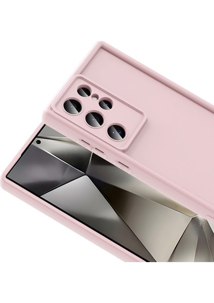 Samsung Galaxy S24 Ultra ile Uyumlu Kılıf Parlak Tek Renkli Yüzey Dayanıklı Malzeme & Tam Koruma Redolent Kılıf Ergonomik Kavrama Kolay Erişim Kapak Pembe
