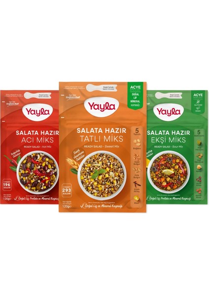 Salata Hazır Acı-Tatlı-Ekşi Miks 120 gr x3