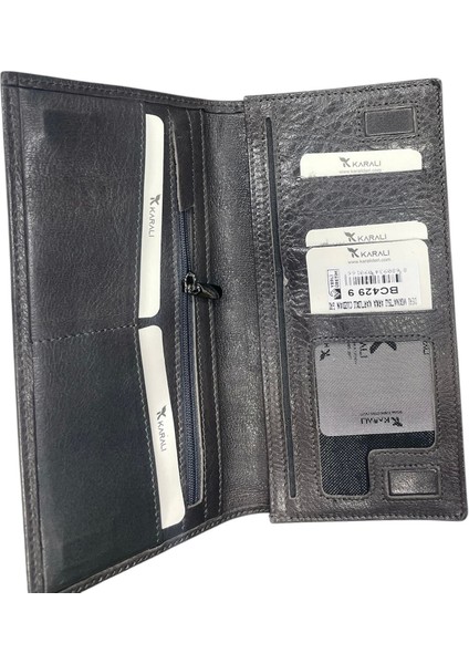 Deri Mıknatıslı Arka Kartlıklı Cüzdan Gri BC429-9