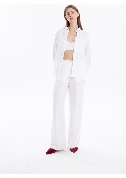 Oversize %100 Keten Uzun Kollu Kadın Gömlek indirimleri