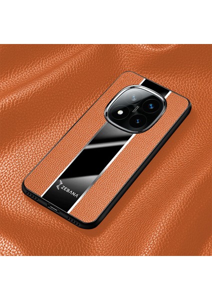 Xiaomi Poco X7 Uyumlu Kılıf Premium Deri Kılıf Kahverengi modelleri