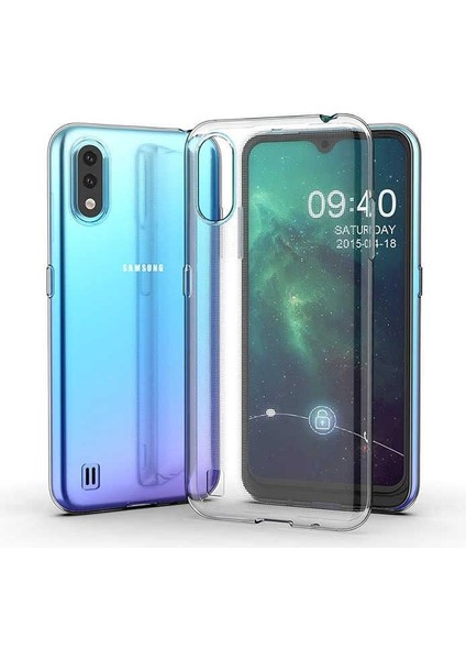Samsung Galaxy A01 Uyumlu Kılıf Şeffaf Soft Silikon Kılıf Şeffaf