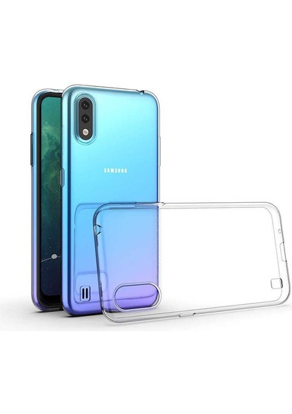 Samsung Galaxy A01 Uyumlu Kılıf Şeffaf Soft Silikon Kılıf Şeffaf