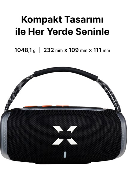 Kablosuz Bluetooth Hoparlör Rgb Işıklı 20W Tws Ses Bombası X6701