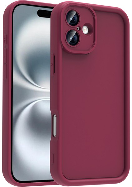 Apple iPhone 16 Plus ile Uyumlu Kılıf Parlak Tek Renkli Yüzey Dayanıklı Malzeme & Tam Koruma Redolent Kılıf Ergonomik Kavrama Kolay Erişim Kapak Mürdüm