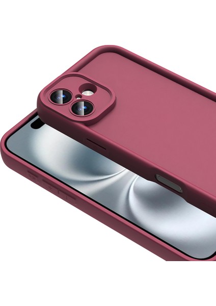 Apple iPhone 16 Plus ile Uyumlu Kılıf Parlak Tek Renkli Yüzey Dayanıklı Malzeme & Tam Koruma Redolent Kılıf Ergonomik Kavrama Kolay Erişim Kapak Mürdüm indirimleri