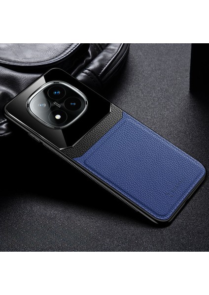Xiaomi Poco X7 Uyumlu Kılıf Lens Deri Kılıf Lacivert