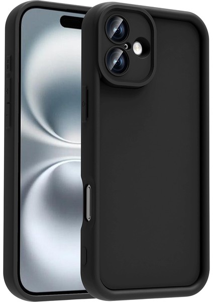 Apple iPhone 16 ile Uyumlu Kılıf Parlak Tek Renkli Yüzey Dayanıklı Malzeme & Tam Koruma Redolent Kılıf Ergonomik Kavrama Kolay Erişim Kapak Siyah