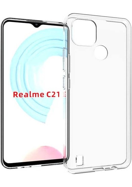 Realme C21 Uyumlu Kılıf Zebana Şeffaf Soft Silikon Kılıf Şeffaf