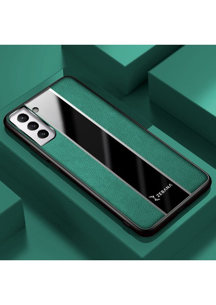 Samsung Galaxy S25 Plus Uyumlu Kılıf Premium Deri Kılıf Yeşil