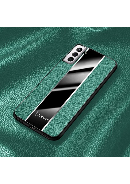 Samsung Galaxy S25 Plus Uyumlu Kılıf Premium Deri Kılıf Yeşil