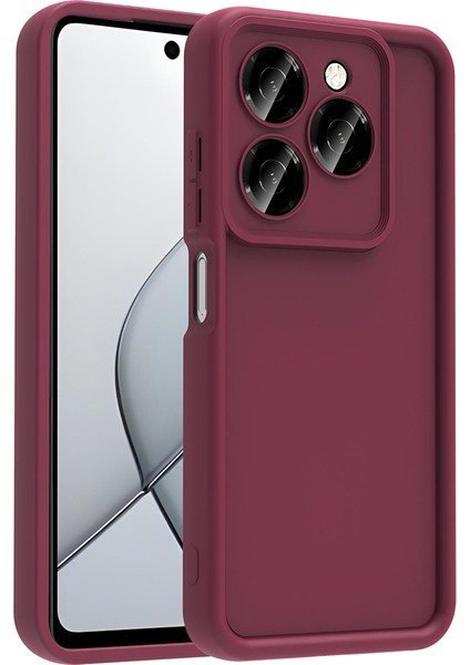 Tecno Spark 20 ile Uyumlu Kılıf Parlak Tek Renkli Yüzey Dayanıklı Malzeme & Tam Koruma Redolent Kılıf Ergonomik Kavrama Kolay Erişim Kapak Mürdüm