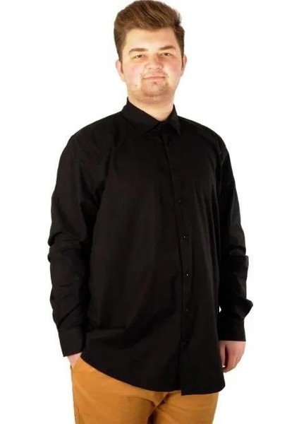 Modexl 20351 Battal Gomlek-Sıyah