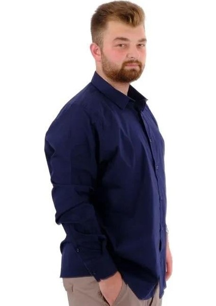 Modexl 20351 Battal Gomlek-Lacivert