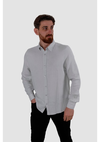 Raymons G5008 Muslın Kumas Gomlek-Gri fiyatları