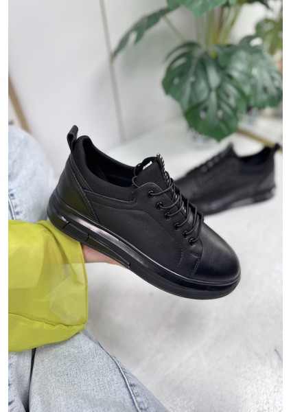 Günlük Erkek Ayakkabı Iç Dış Deri Bağcıklı Kalın Yüksek Taban Bilek Destek Hafif Sneaker 300