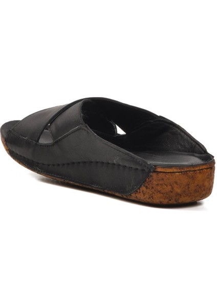 Siyah Deri Kadın Terlik 001 Z fırsatları