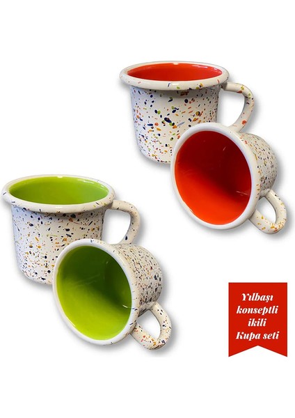 Yeni Yıl Kupa Seti, Yılbaşı Konseptli Ikili Emaye Kupa Seti