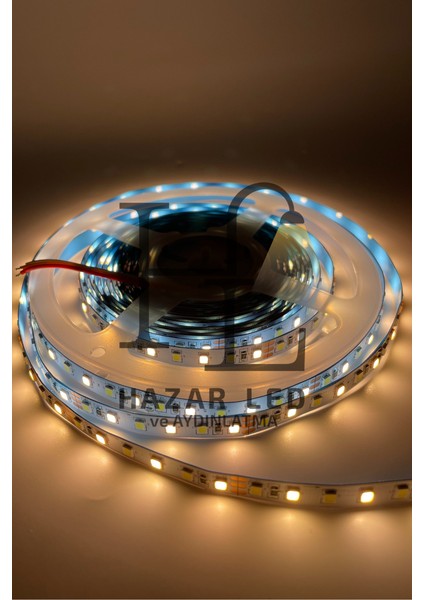 12 Volt 2835 Smd 120 Ledli Tunable Çift Renkli Şerit LED Cct IP20 Iç Mekan 5 Metre