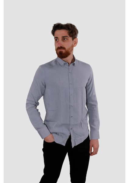 Raymons G5033 Cupra Dokuma Gomlek-Gri