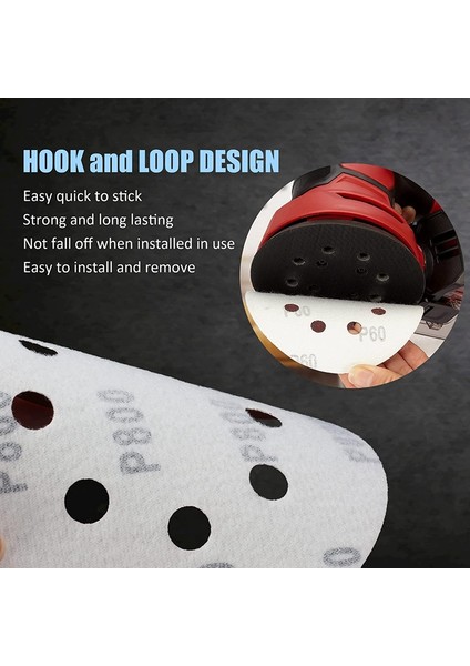 100PCS 5 Inç Zımpara Diskleri 150 180 240 320 400 6 Delikli Kendinden Yapışkanlı (Yurt Dışından) fırsatları