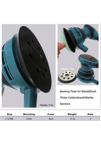 5 Inç 8 Delik Yedek Zımpara Pedleri Elektrikli Öğütücü Aracı Için Kanca ve Döngü Zımpara Pedi (Yurt Dışından) modelleri