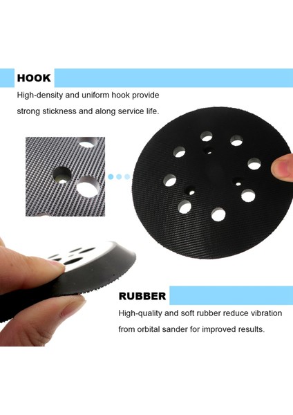 5 Inç 8 Delik Yedek Zımpara Pedleri Elektrikli Öğütücü Aracı Için Kanca ve Döngü Zımpara Pedi (Yurt Dışından) fırsatları