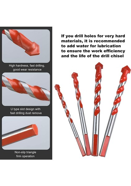 10 Adet Duvar Matkap Uçları Seti Fayans Cam Seramik Tuğla Için, Üçgen Saplı ve Endüstriyel Mukavemetli Karbür Ipuçları (Yurt Dışından) fırsatları