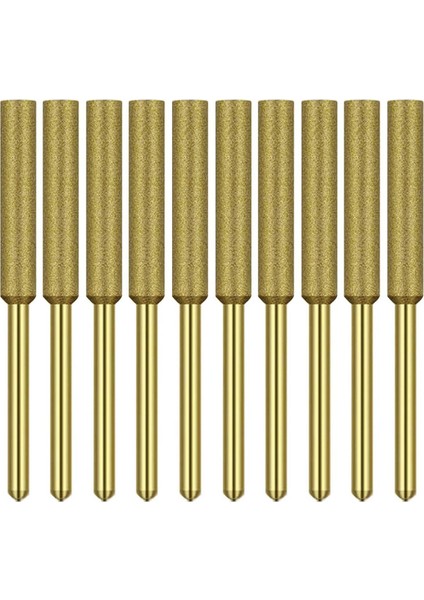 10 Adet Elektrikli Testere Bileyici Çapak Taşlama Taşı Dosyası (4.0mm) (Yurt Dışından)