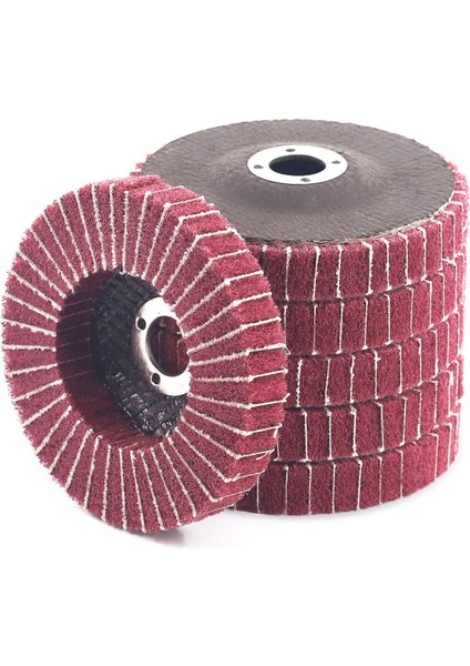 6pcs 4 Inç 240 Grit Kırmızı Naylon Fiber Flap Diskler, Zımpara Kağıdı Ile, Boya Sökme ve Paslanmaz Çelik Boru Parlatma Için Mükemmel (Yurt Dışından)