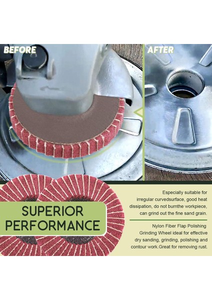 6pcs 4 Inç 240 Grit Kırmızı Naylon Fiber Flap Diskler, Zımpara Kağıdı Ile, Boya Sökme ve Paslanmaz Çelik Boru Parlatma Için Mükemmel (Yurt Dışından) modelleri