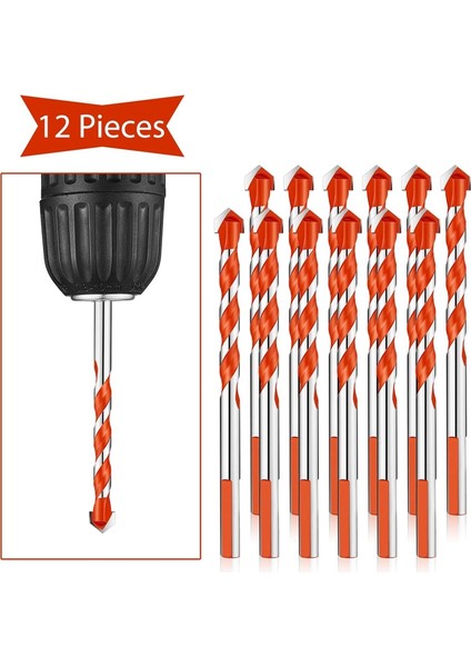 12 Adet 6 mm Duvar Matkap Ucu Setleri Üçgen Saplı Çok Fonksiyonlu Matkap Uçları Elektrikli El Aletleri Için Delme Matkap Uçları Seti (Yurt Dışından) fiyatları