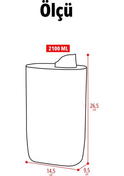 Silikon Kapaklı Ölçekli Toz Sıvı Tablet Deterjan Saklama Kabı Kutusu 2100 ml modelleri