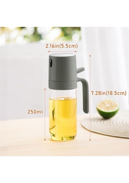 Yağ Püskürtme Şişesi, 250 ml Yağ Püskürtücü, Sıcak Hava Fritözünde Pişirmek Için, Sızdırmaz Cam Zeytinyağı Şişesi, Salata Pişirmek Için, Izgara, Mutfak, Pişirme Gereçleri