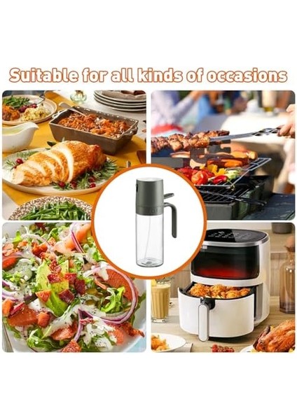 Yağ Püskürtme Şişesi, 250 ml Yağ Püskürtücü, Sıcak Hava Fritözünde Pişirmek Için, Sızdırmaz Cam Zeytinyağı Şişesi, Salata Pişirmek Için, Izgara, Mutfak, Pişirme Gereçleri