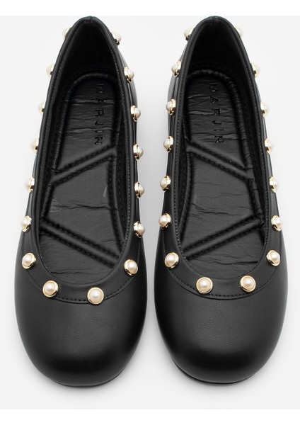 Kadın İncili Günlük Babet Vigat Siyah