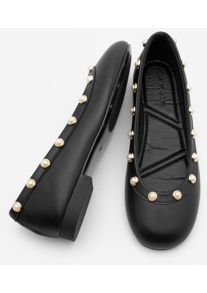 Kadın İncili Günlük Babet Vigat Siyah