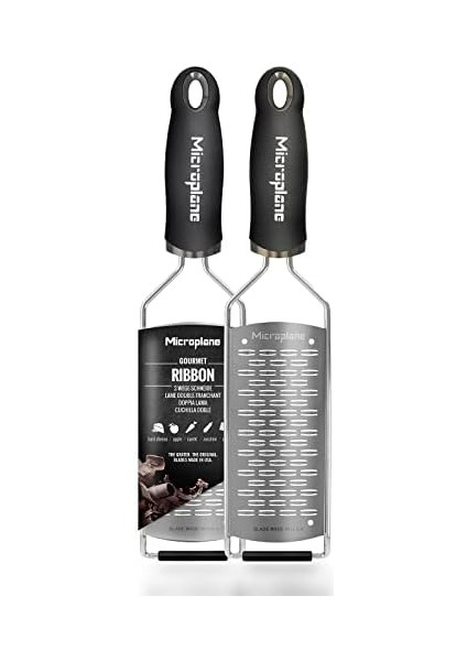 Gourmet Serisinden Sert Peynir, Elma, Havuç, Kabak ve Çikolata Için 2 Yollu Kesme Mutfak Rendesi Paslanmaz Çelik Siyah Sert Peynir, Elma, Havuç, Kabak ve Çikolata Için